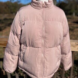 Light pink thick puffer jacket